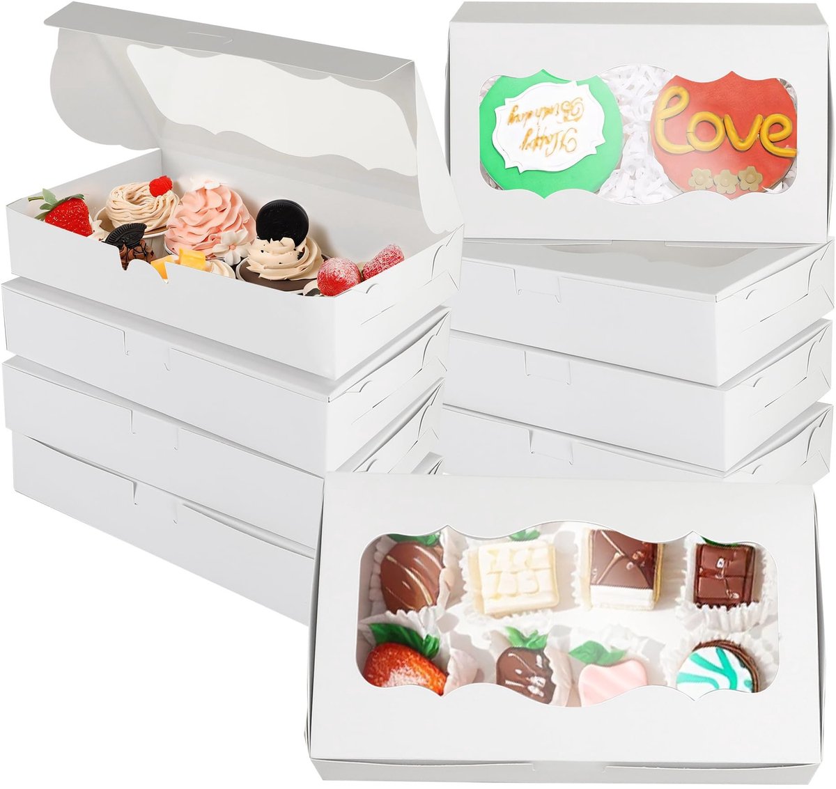 30 Stuks Chocolade Bedekte Aardbeien Dozen - Met Venster 10 x 6 x 2 Inch