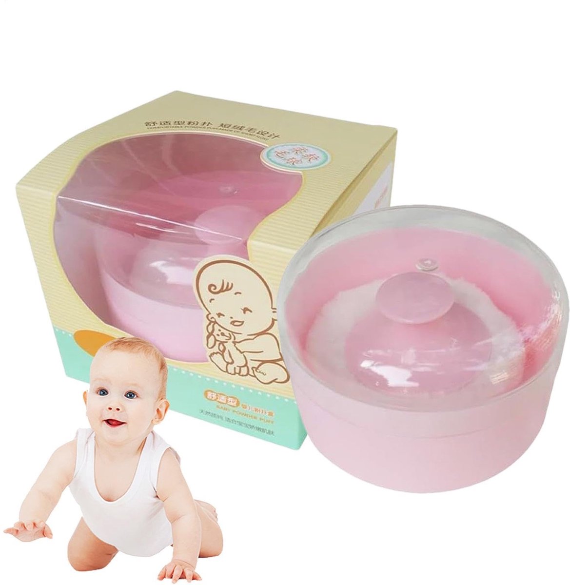 Babypoeder Container - Met Applicator en Sponshouder