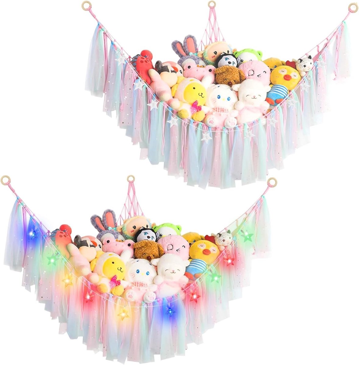 Hangmat voor pluche dieren - Met ledverlichting - 150x100 cm