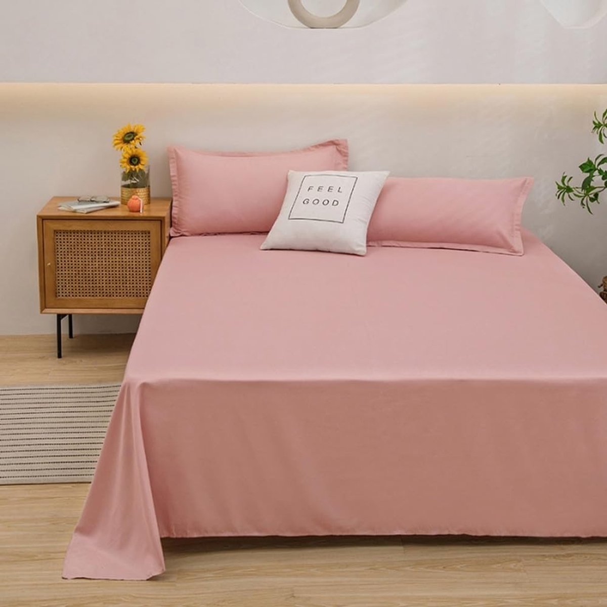 Plat bedlaken - Effen jadekleur - 150x230 cm
