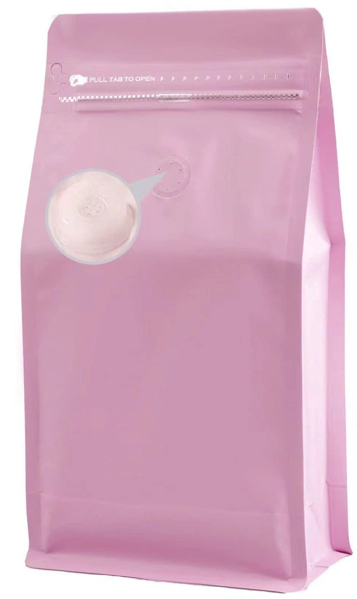 Lege Koffiezakken met Zipper - 50 Stuks - Roze Aluminium Folie