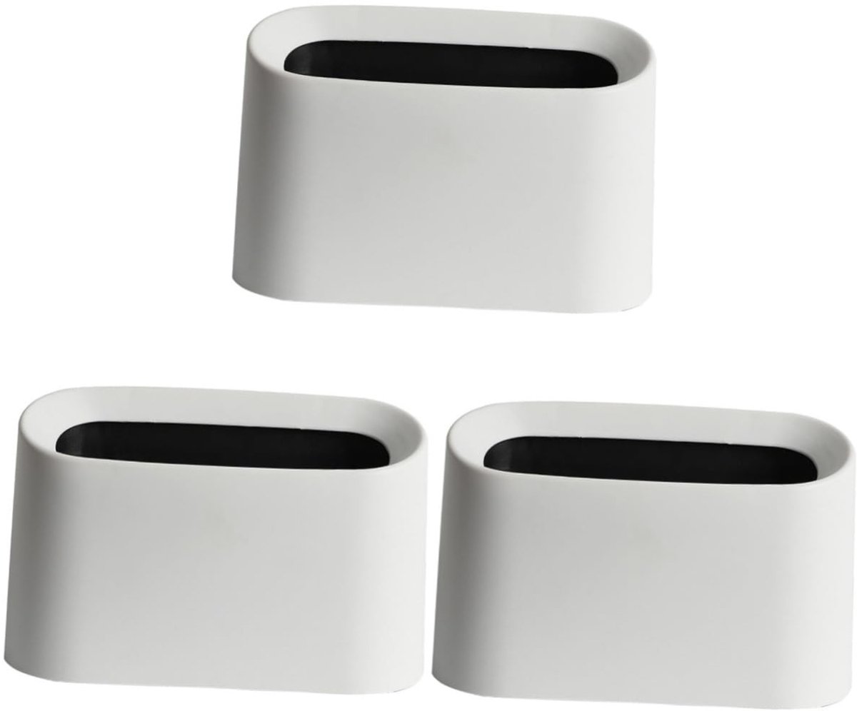 Set van 3 Mini Prullenbakken - Wit Ovaal