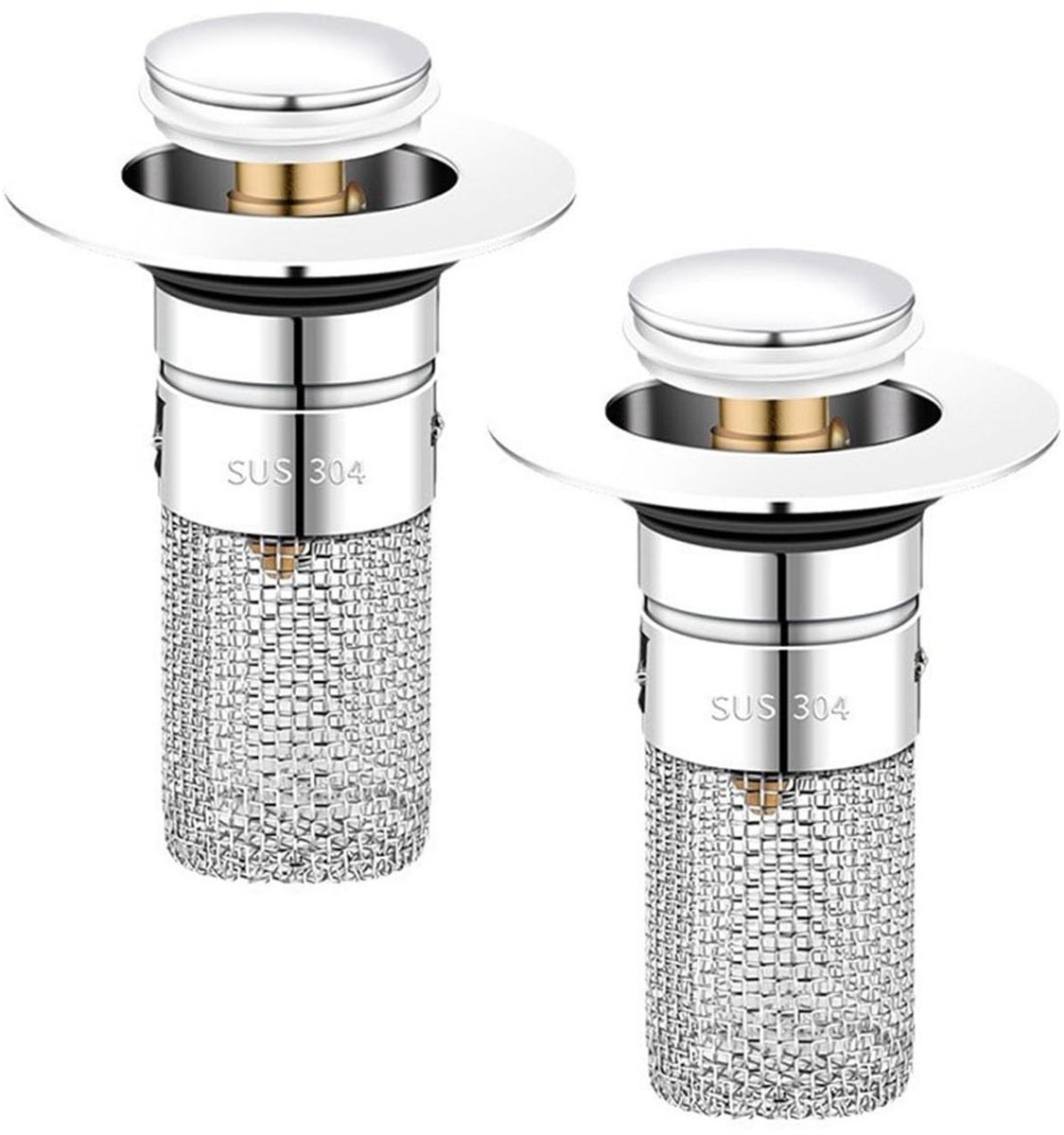 2-in-1 Afvoerstopper Set van 2 - Pop-up