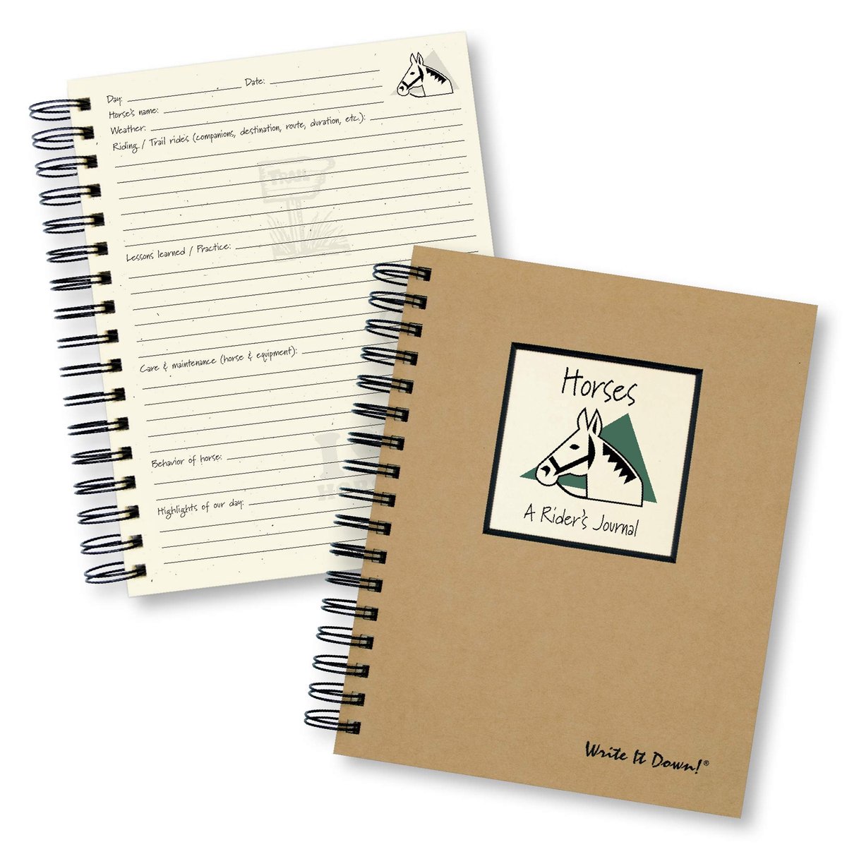 Dagboek voor ruiters - Paarden thema - Kraft hardcover