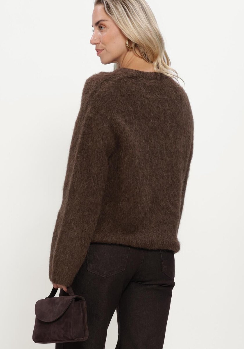 Object Objharry L/s Lo Knit Pullover Noos Truien & vesten Dames - Sweater - Hoodie - Vest- Bruin - Maat XS