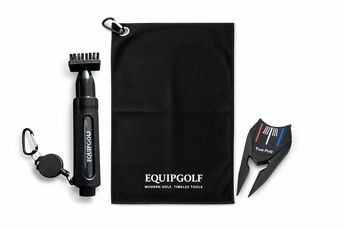 Complete Golf Accessoire Set - Golfborstel, Microfiber Golfhanddoek & Divot Tool