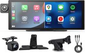 Siltcon® Geschikt voor Carplay Scherm 11.26 Inch & 4K Dashcam - Geschikt voor Android Auto Scherm - Draadloos - HD Achteruitrijcamera - HD Touchscreen - Incl. 64GB SD - AUX - FM - BT - Incl. Oplaadkabels Telefoon