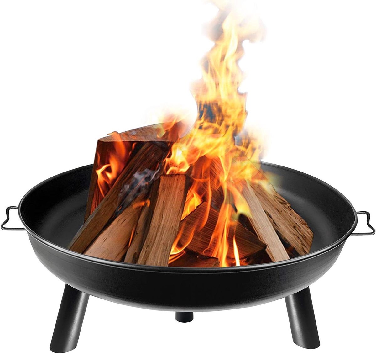 Vuurschaal rond - Buitenhaard terras - Gezellige warmte creëren - 3-in-1 functie - Ø 80 cm - Zwart