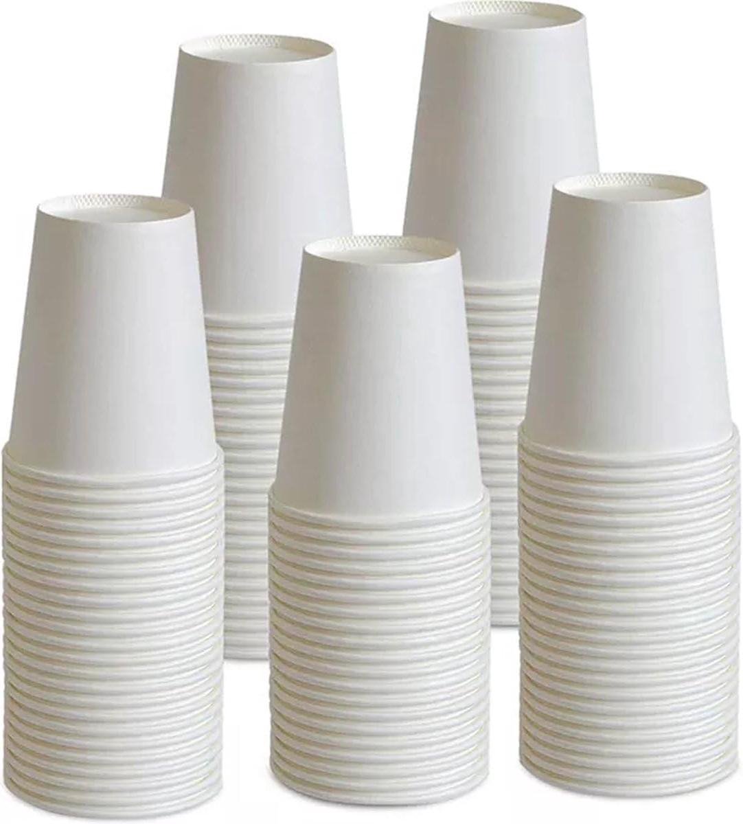 Papieren Bekers - Wegwerpbekers Karton - Dranken Serveren - Milieuvriendelijk Ontwerp - 100 Stuks 240ml - Wit