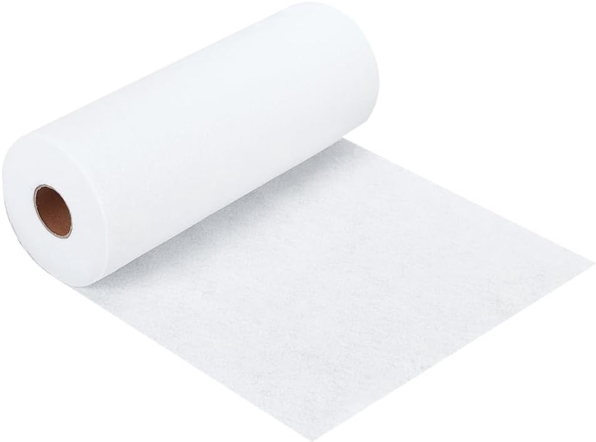 Opstrijkbare fleece interface, 30 cm x 9 m wit eenzijdig loft smeltbare fleece, middelzwaar voor naaien quilten draagtassen woondecoratie