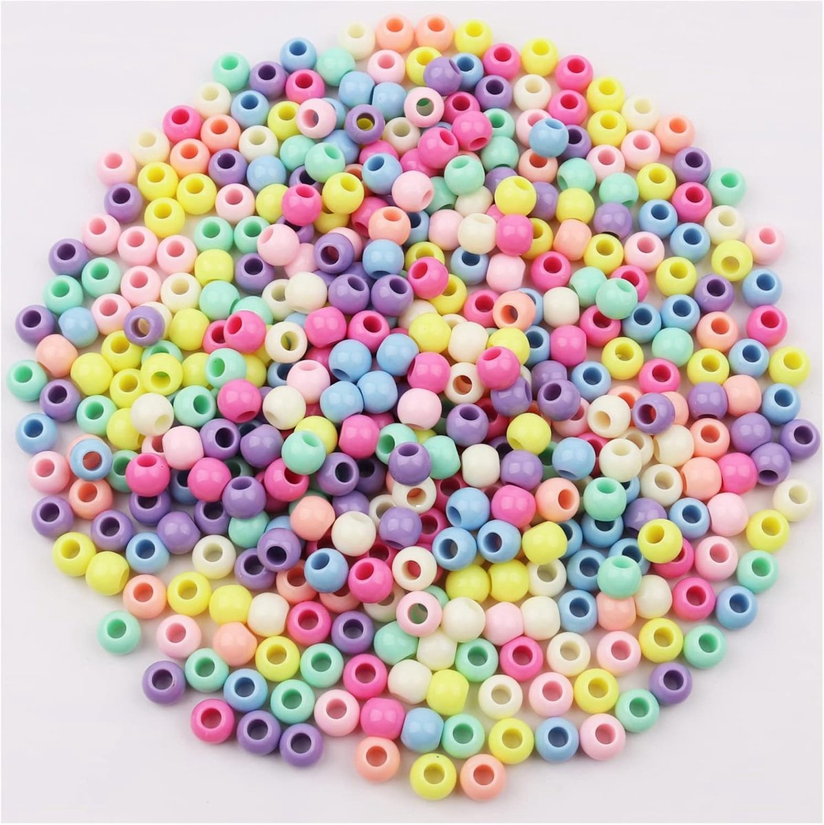 Kralen in verschillende kleuren, 400 stuks, 10 mm, ponykralen, voor doe-het-zelf, halsketting, armband, maken, verjaardagscadeau