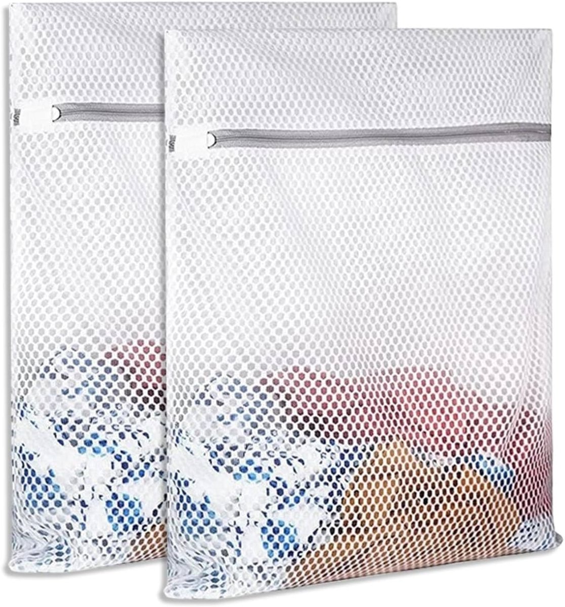 Waszakken, 2 stuks, duurzaam mesh met ritssluiting, waszakken, reiswasnet, vervorming en vouwen van kleding om te voorkomen voor truien, overhemden, ondergoed (3 maten) (30x40cm)