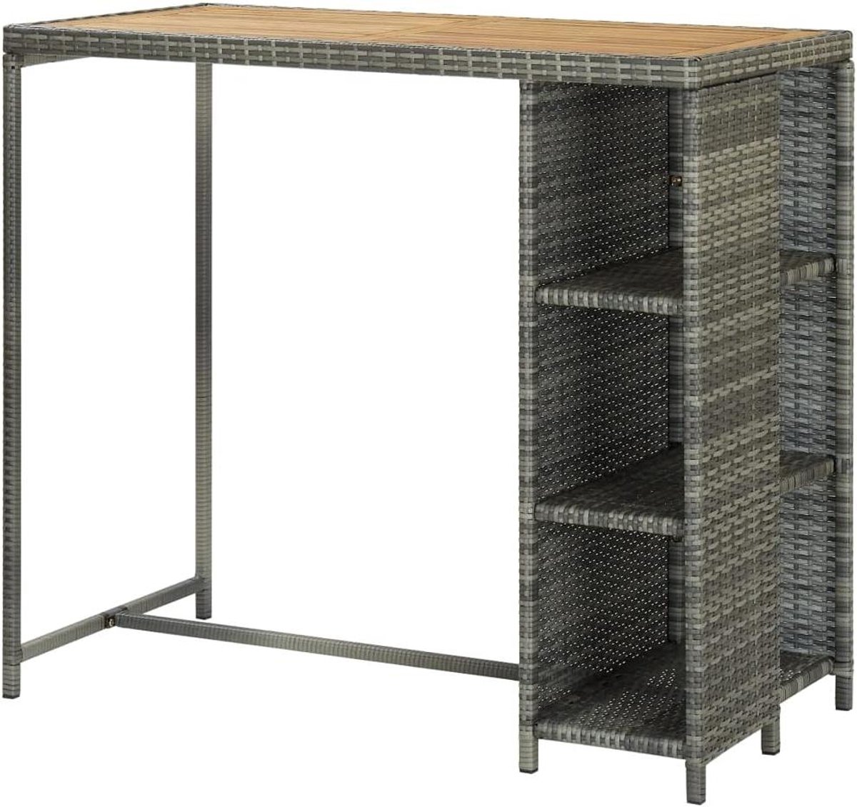 Tuin bar set - Buiten meubels - Gezellig samenzijn - Inclusief kussens - 5-delig - Grijs