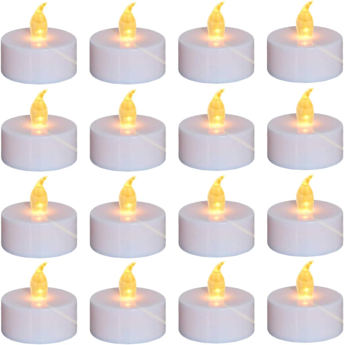 vlamloze theelichtjes, realistische heldere flikkerende 24-pack elektrische kaarslamp, langdurige 100 uur warme gele gloeilamp, geschikt voor festival, feest, woondecoratie