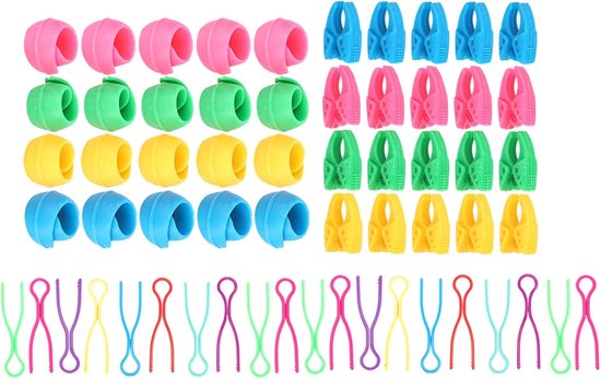 60 Stuks Draadspoel Houders Set, Siliconen Clips en Plastic Klemmen voor Borduurwerk en Naaiwerk — afbeelding 3
