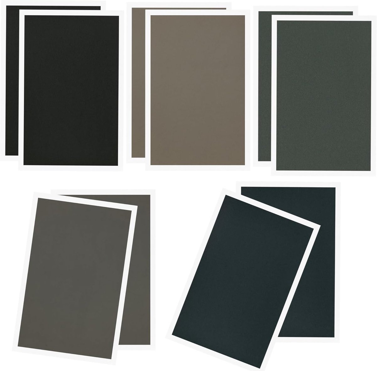 Geschliffenes Pastell papier, 10 vellen 5-kleurig pastell mat voor pastelkrijt, acrylverf, krijt, potloden, charcoal, olieverf, pastelpapier voor kunstenaars en beginners (met omranding)
