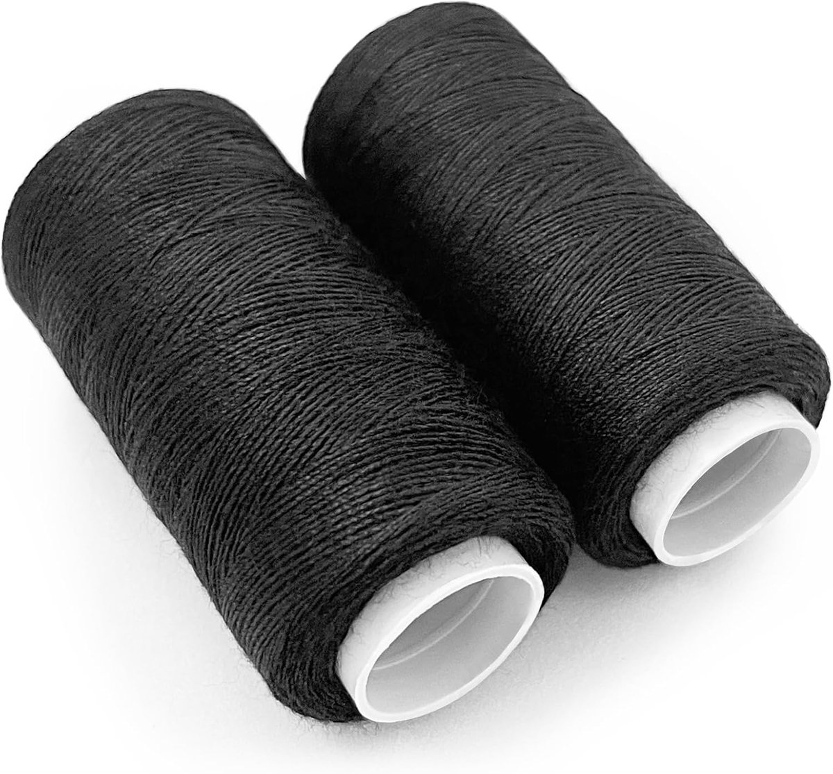 Naaigaren zwart, 2 stuks van polyester. 2 spoelen van 350 m in de kleur zwart. Garen voor het naaien van textiel voor alle doeleinden, behalve voor buitenwerk. Draad voor alle textieldoeleinden,
