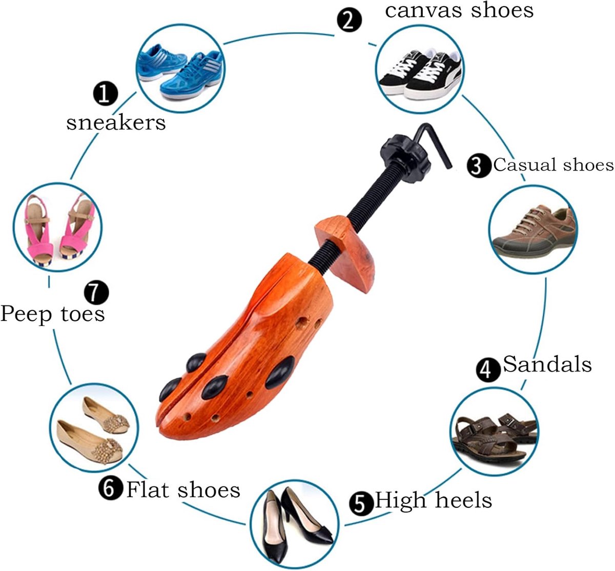 Two Way Shoe Stretcher Shoe Tree Natural Wood Set of 2 Unisex