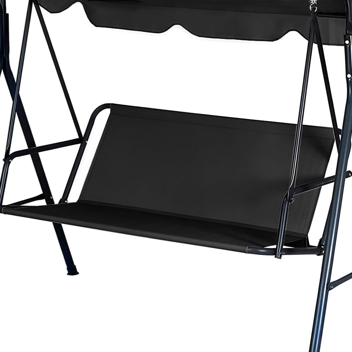 stoelhoes voor schommelbank, waterdichte 900D Oxford-afdekking voor schommelzitting, scheurbestendige stof voor tuinschommel en balkon, eenvoudige montage (zwart, 115 x 48 x 48 cm)