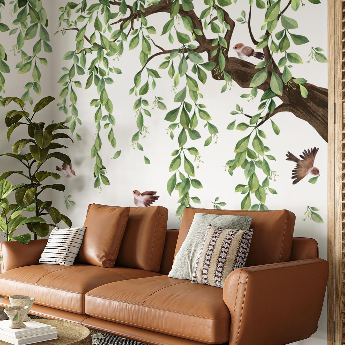 Muurstickers Groene Plant Opknoping Wijnstok Bladeren Muurstickers voor Woonkamer Slaapkamer Kwekerij Muur Decor