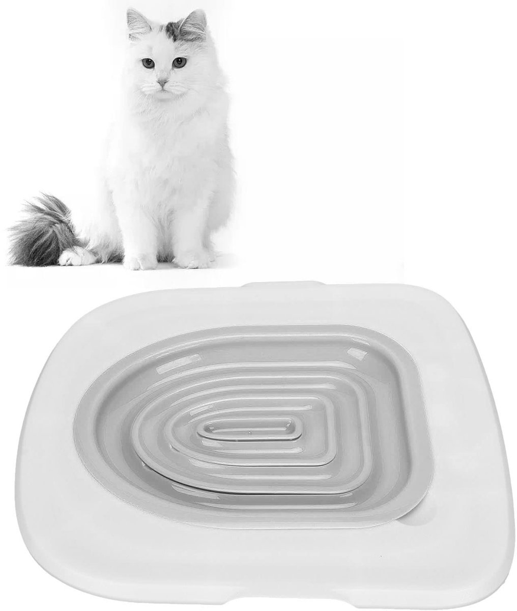 SnelShoppen - Cat Toilet Training Systeem, Professionele Kitty Toilet Trainer, Herbruikbare Urinoirzitting met Blauw Design en Witte Lade, Inclusief 1