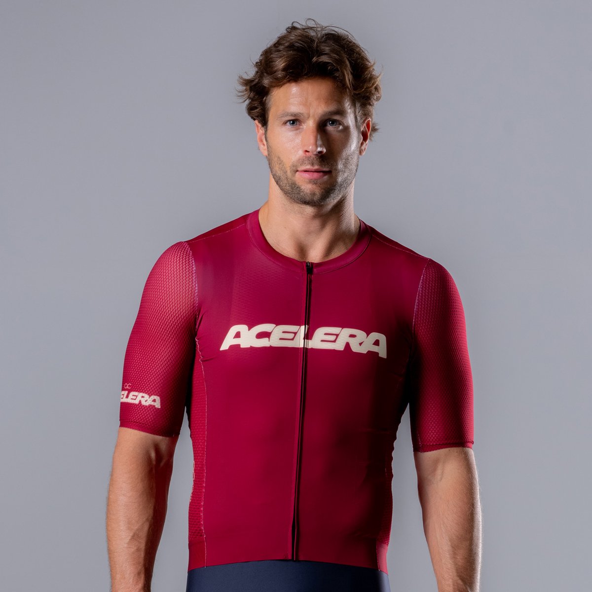 Acelera Pro Wielershirt - Fietsshirt Heren Korte Mouw - Wielrenshirt - Fietskleding - Scarlet - Maat XXL