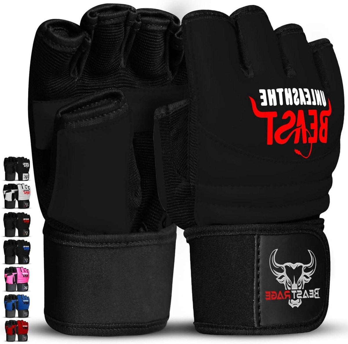 Bokszak Handschoenen - Karate MMA - Vechtsport Training - Halve Vinger Ontwerp - Maat L - Zwart