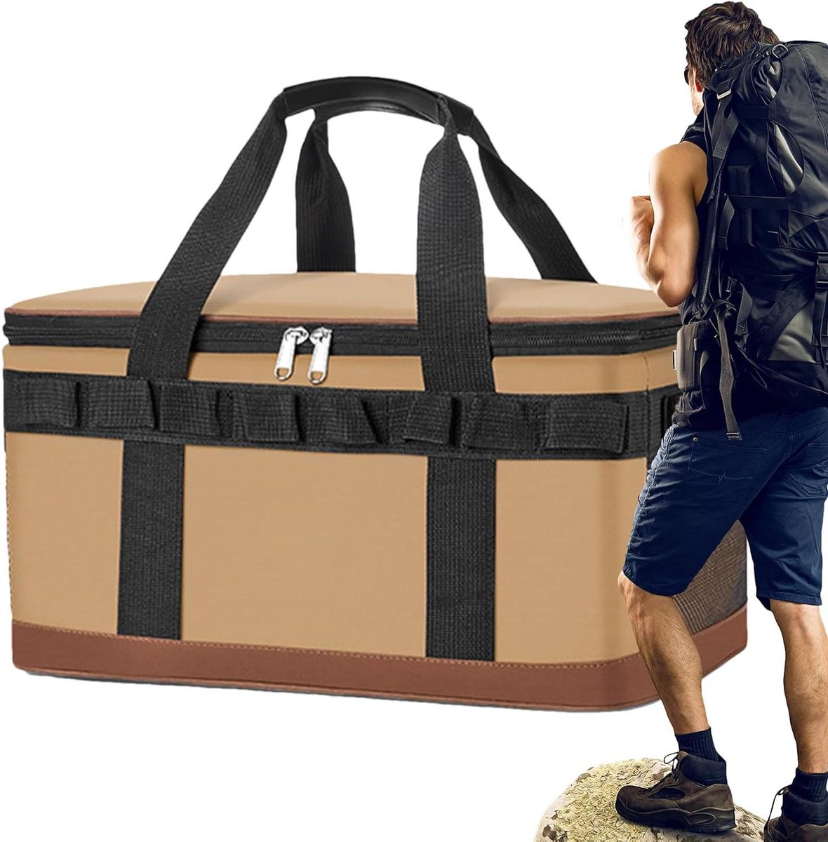 Koelbox - Draagbare koeltas - Buitenactiviteiten - Geavanceerde isolatie - 23 liter - Kaki