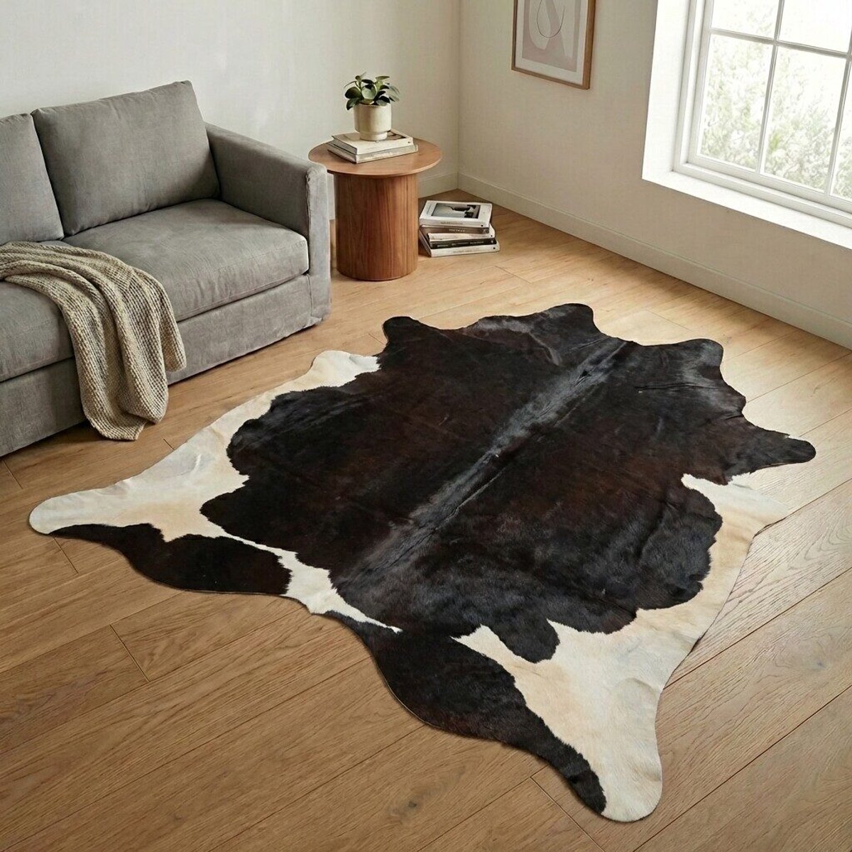 Koeienhuid Vloerkleed XXL (Extra Groot) - Zwart-wit - 247 x 224 cm - Koeienkleed / Koeienvel / Dierenvel / Dierenhuid / Koehuid Tapijt