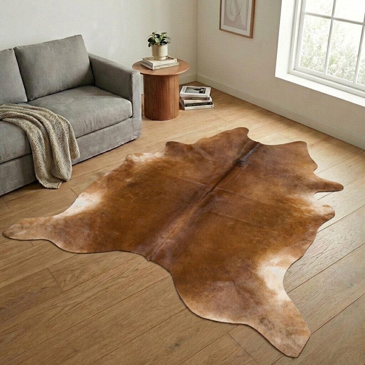 Koeienhuid Vloerkleed XXL (Extra Groot) - Effen-solid - 261 x 232 cm - Koeienkleed / Koeienvel / Dierenvel / Dierenhuid / Koehuid Tapijt