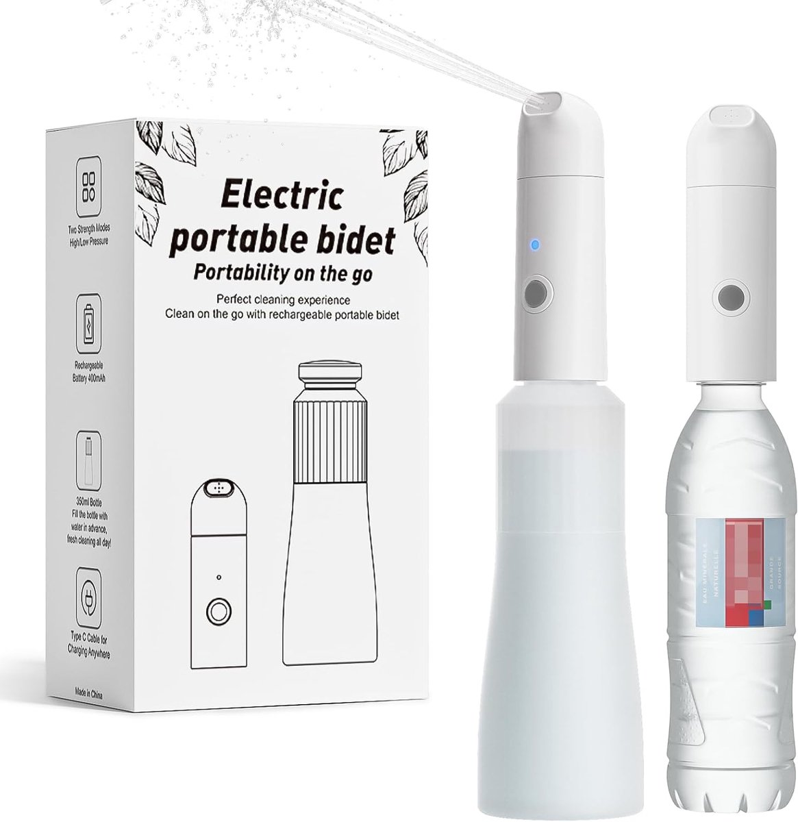 Draagbaar Oplaadbaar Bidet 350ml - Elektrische Mini Bidet Sprayer - IPX7 Waterdicht voor Reizen en Onderweg