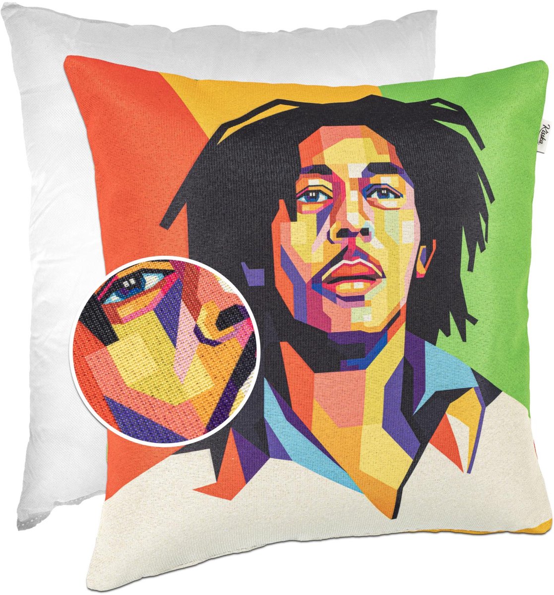 ANRO Bob Marley Sierkussen 40x40 cm - Gobelin - Inclusief vulling Multicolor