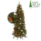 Kerstboom Easy Set Up Tree® LED Avik Decorated Red - 180 cm - Incl. versiering - 240 Lampjes