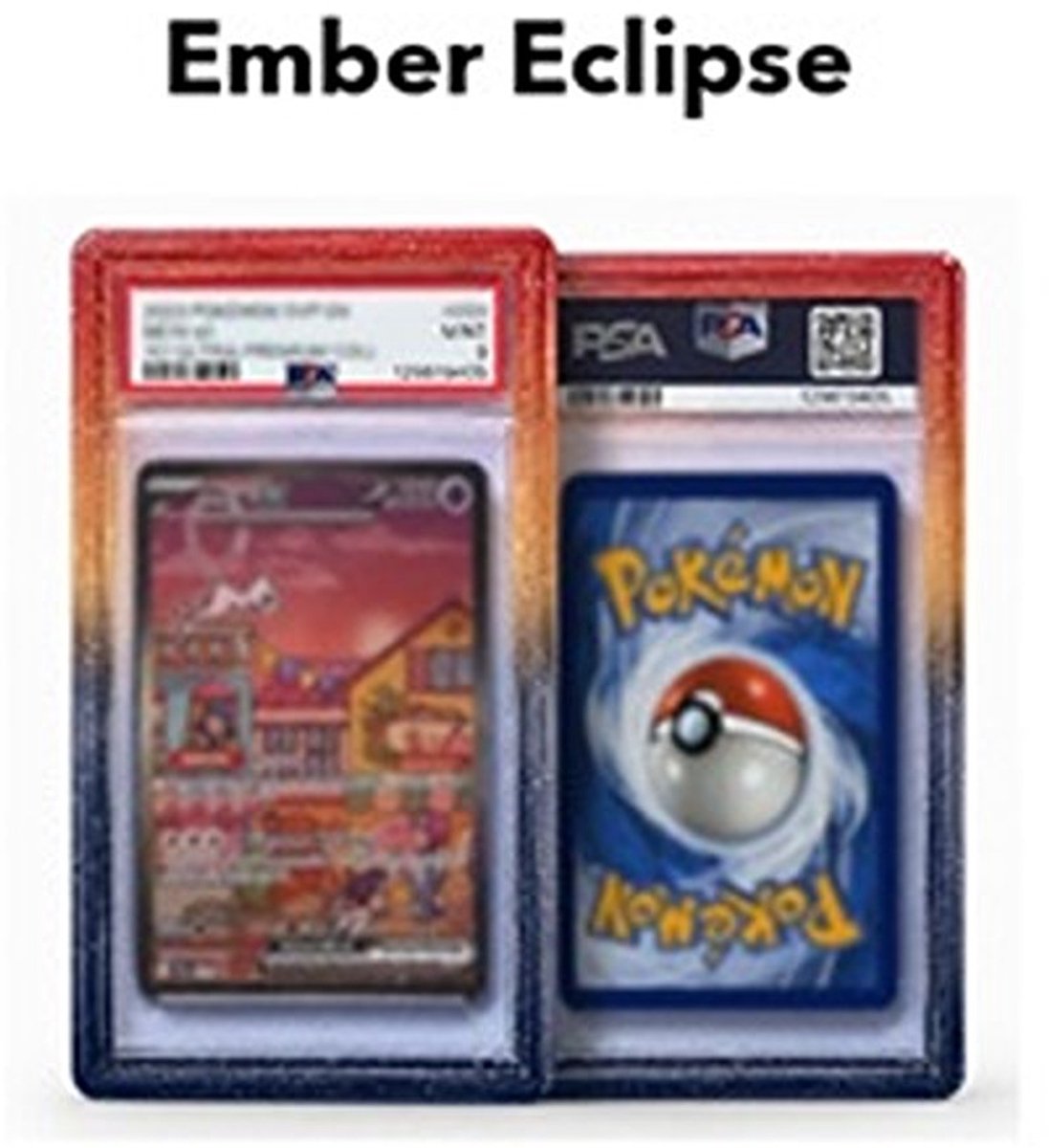 Deckmasters - Slab Guard PSA – Slab Bumper - Beschermhoes voor PSA Slabs - TPU Protector – Ember Eclipse (Zwart/Oranje Glitter)