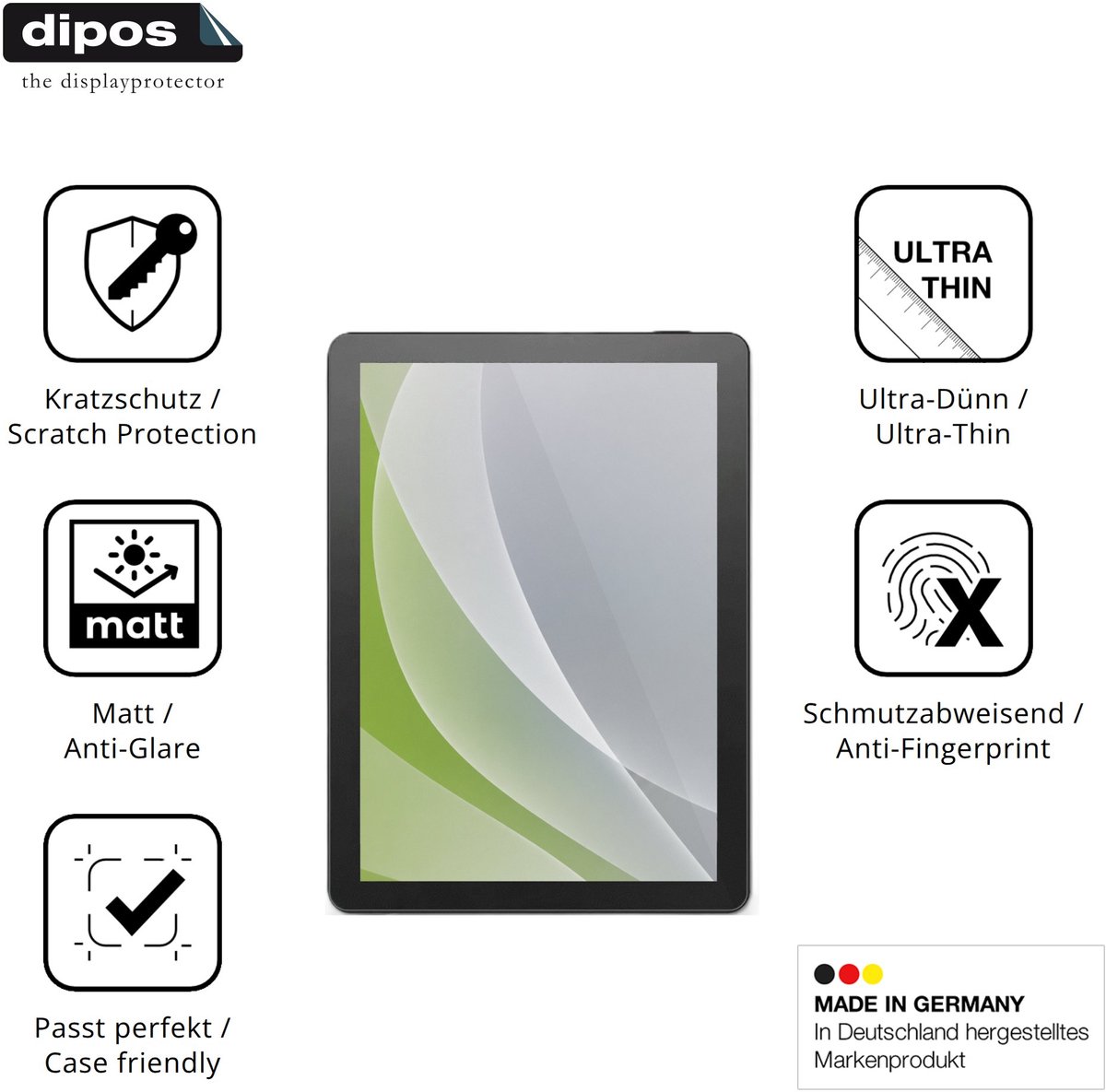 dipos – 2x Matte Beschermfolie geschikt voor Bigme B6 | Krasbestendige & antireflecterende Screenprotector Ultra-Thin
