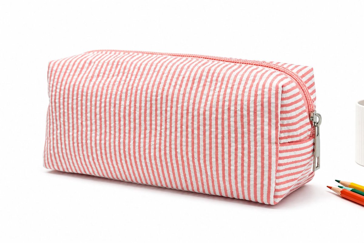 VHV - Grote Etui - 21x7.5x8 cm - Ruime Pennenzak van Polyester - Grote Capaciteit Stationery Pouch voor School & Kantoor - Duurzame Potlodenetui