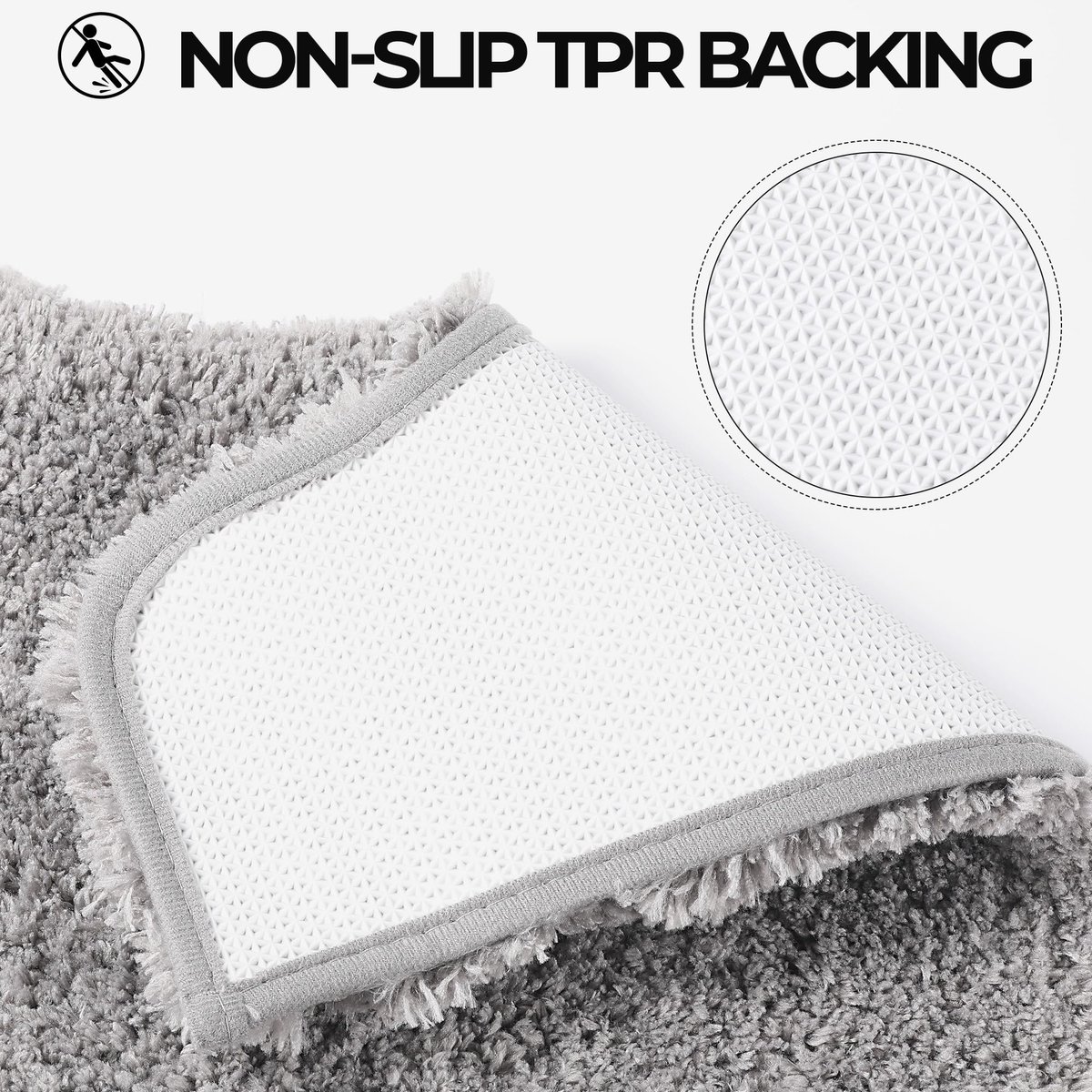 SnelShoppen - Baahrnom Badmat U-vorm Antislip 50x50 cm - Zachte Microvezel WC-mat - Absorberend en Machinewasbaar - Douchemat voor Badkamer en Toilet