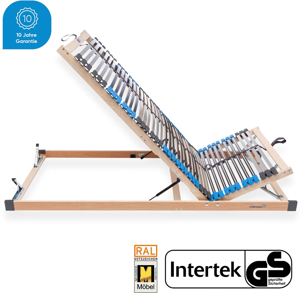 SnelShoppen - CubeSleep Pure ECO KF 42 Lattenbodem 90 x 200 cm, 7 Zones, Hoofd- en Voeteneinde Verstelbaar, Bedkastfunctie, Hoogwaardig Duits Kwalitei