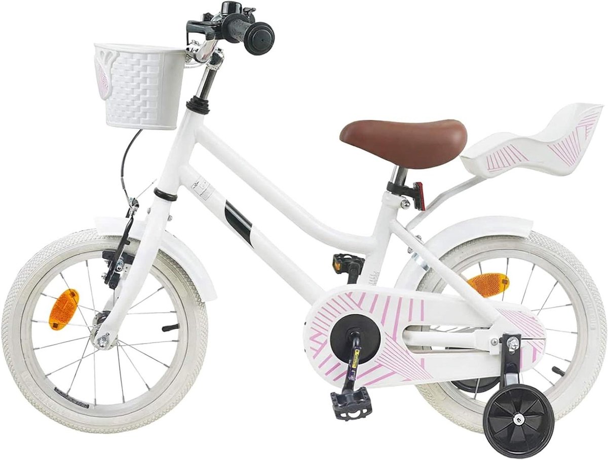 Kinderfiets sfiets sfiets Veilig Fietsen Klassiek Design 16 inch Wit