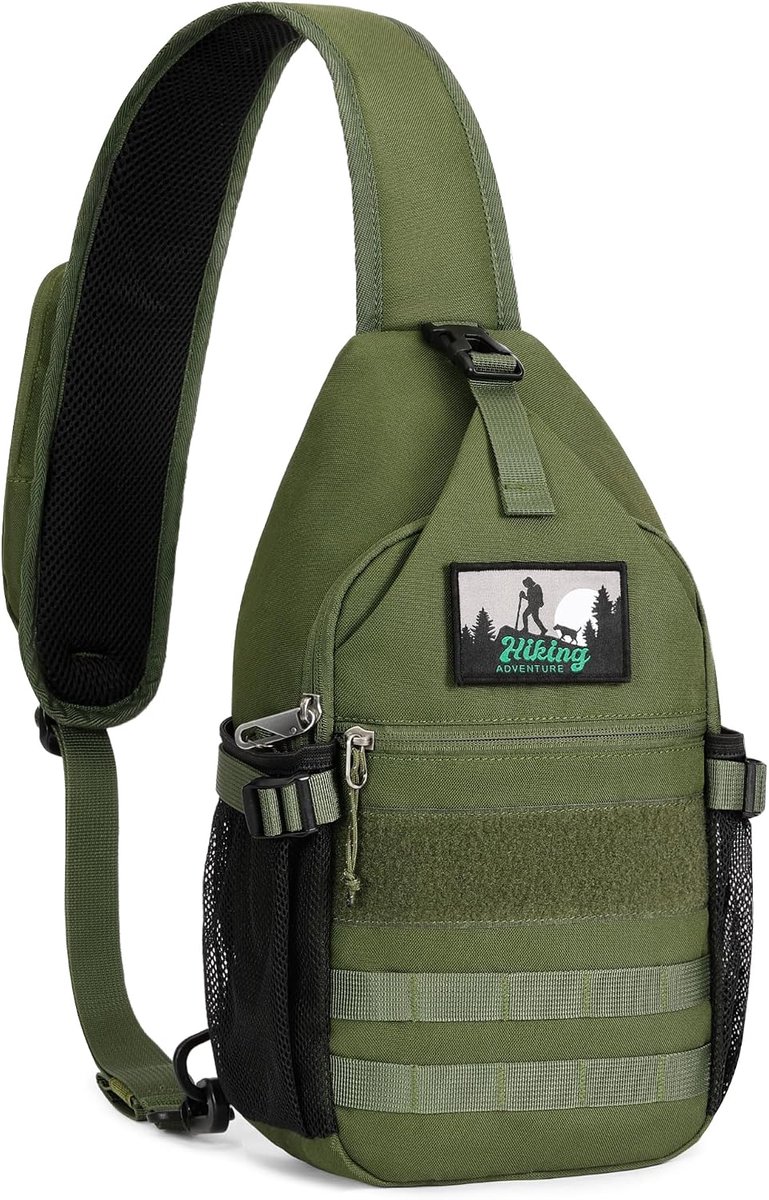SnelShoppen - Tactische schoudertas, diefstalbestendige borsttas voor heren, multifunctionele crossbody sling bag, lichtgewicht sport- en reistas, ide