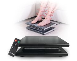 Vibratieplatform - Vibroshaper - Thuis trainen - Met massagefunctie - 41x30x12 cm - Zwart en zilver
