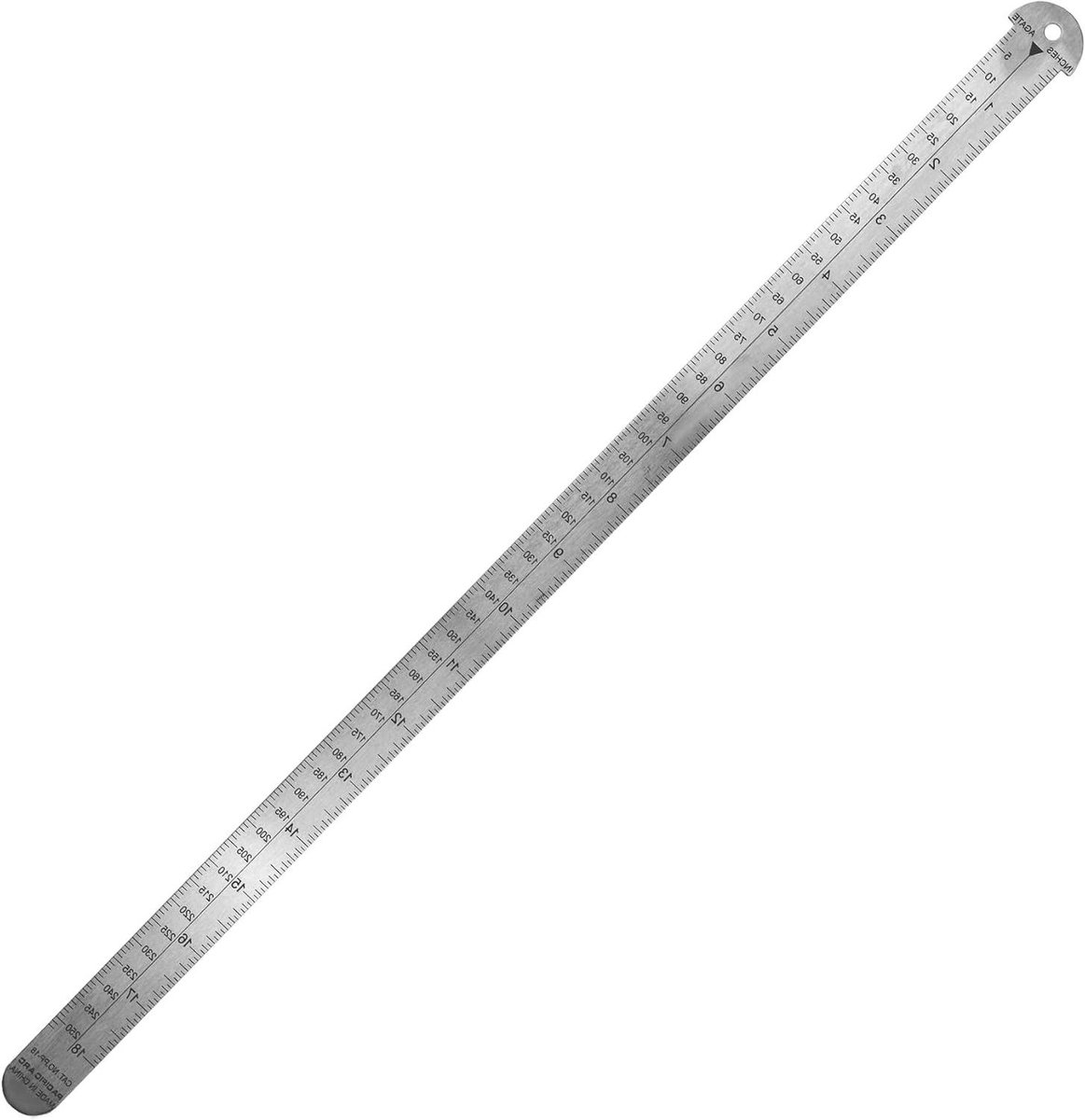 Metalen Liniaal - Rechte Rand - Nauwkeurig Tekenen - Geëtste Markeringen - 18 Inch - Zilver