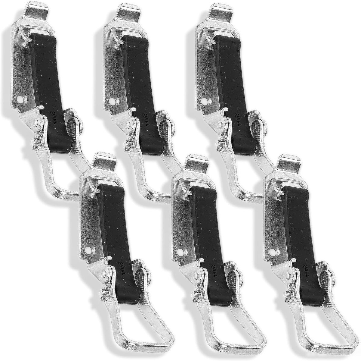 6 stuks, 80 mm spansluiting met elastiek, bezemhouder, schep houder voor dakdragers, bijlhouders, sluitlagers voor aanhangers, vrachtwagens, bouwmachines, gereedschapsschuur enz