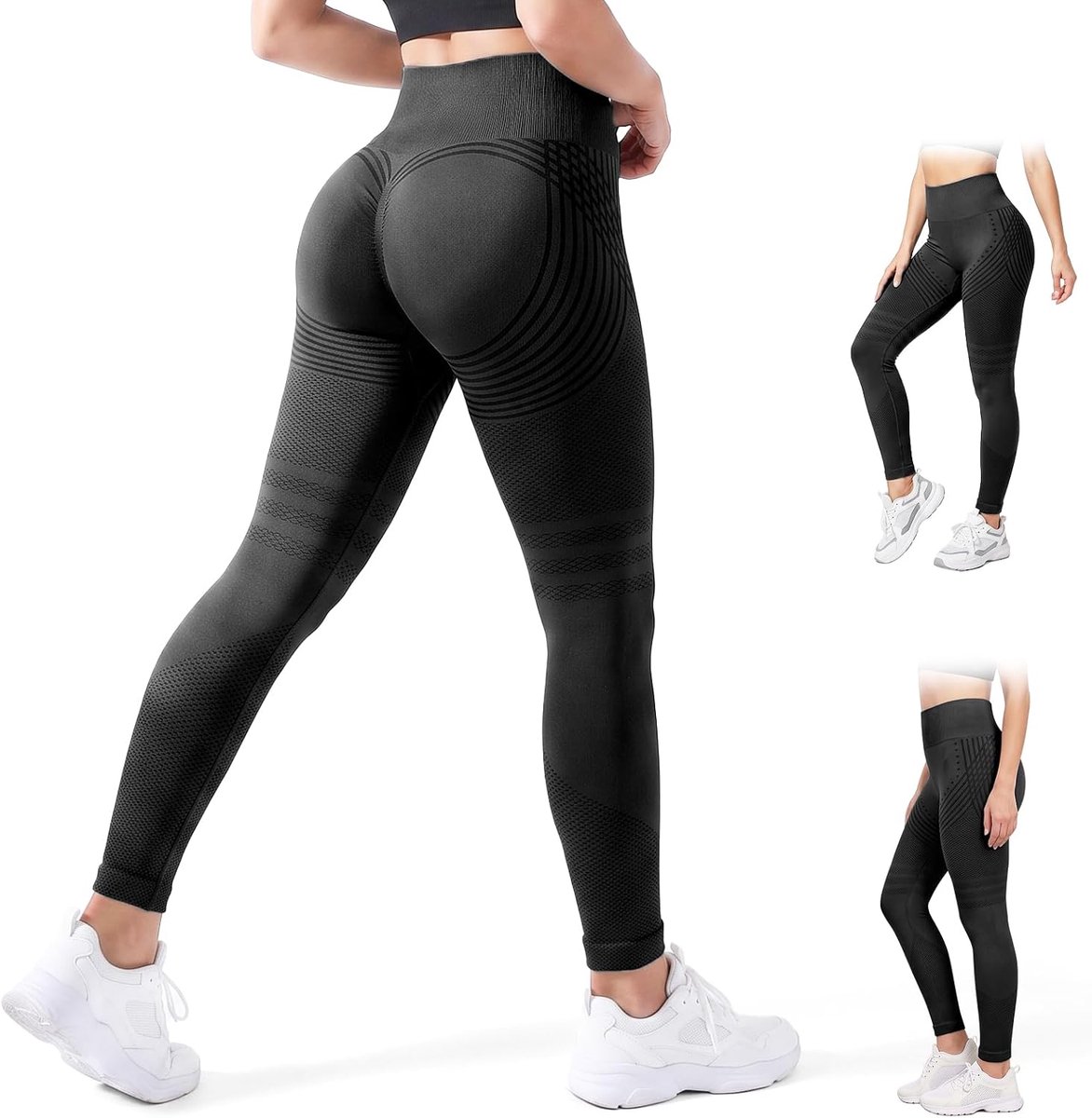 Leggings vrouwen, 3D anti-cellulitis legging, workout bum scrunch billenliftende legging, hoge taille buikcontrole naadloze legging voor vrouwen hardlopen sport workout yoga