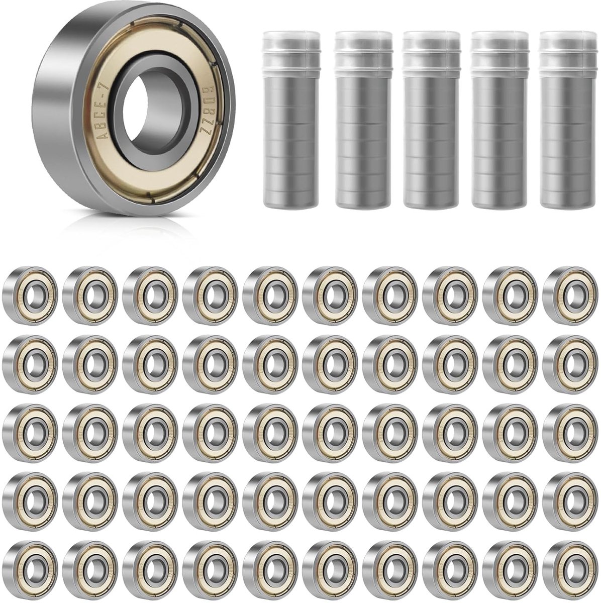 Lagers, 608ZZ 8x22x7 mm, Double Shielded miniatuur groefkogellagers, koolstofstaal precisielagers, 608 kogellagers voor skateboards, fietsen, huisapparaten, scooterblades