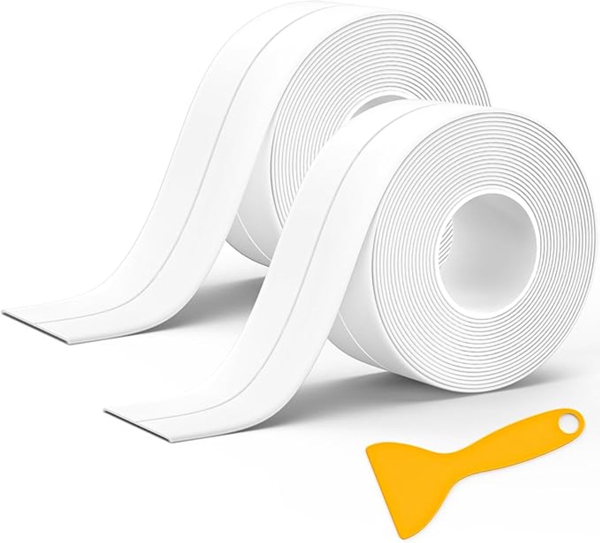 Waterdichte Afdichtingsstrip - Kitband - Zelfklevende Voegband - Afdichtingsstrip - badafdichtingsstrip - zelfklevend - waterdicht - oliebestendig - schimmelbestendig - voor toilet, keuken, badkuip, wastafel, muurhoek - Met spatel - 2 rollen