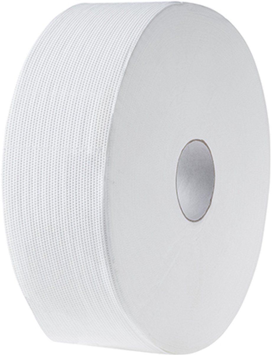 1x 6 Rollen Toiletpapier Cellulose Ø 27 cm · 350 m x 9 cm hoogwit Jumborol 2-laags