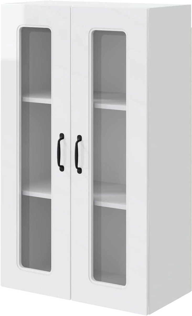 Keukenkast - Opbergkast keuken - Keuken organiseren - Hoogglans design - 60 x 100 cm - Wit