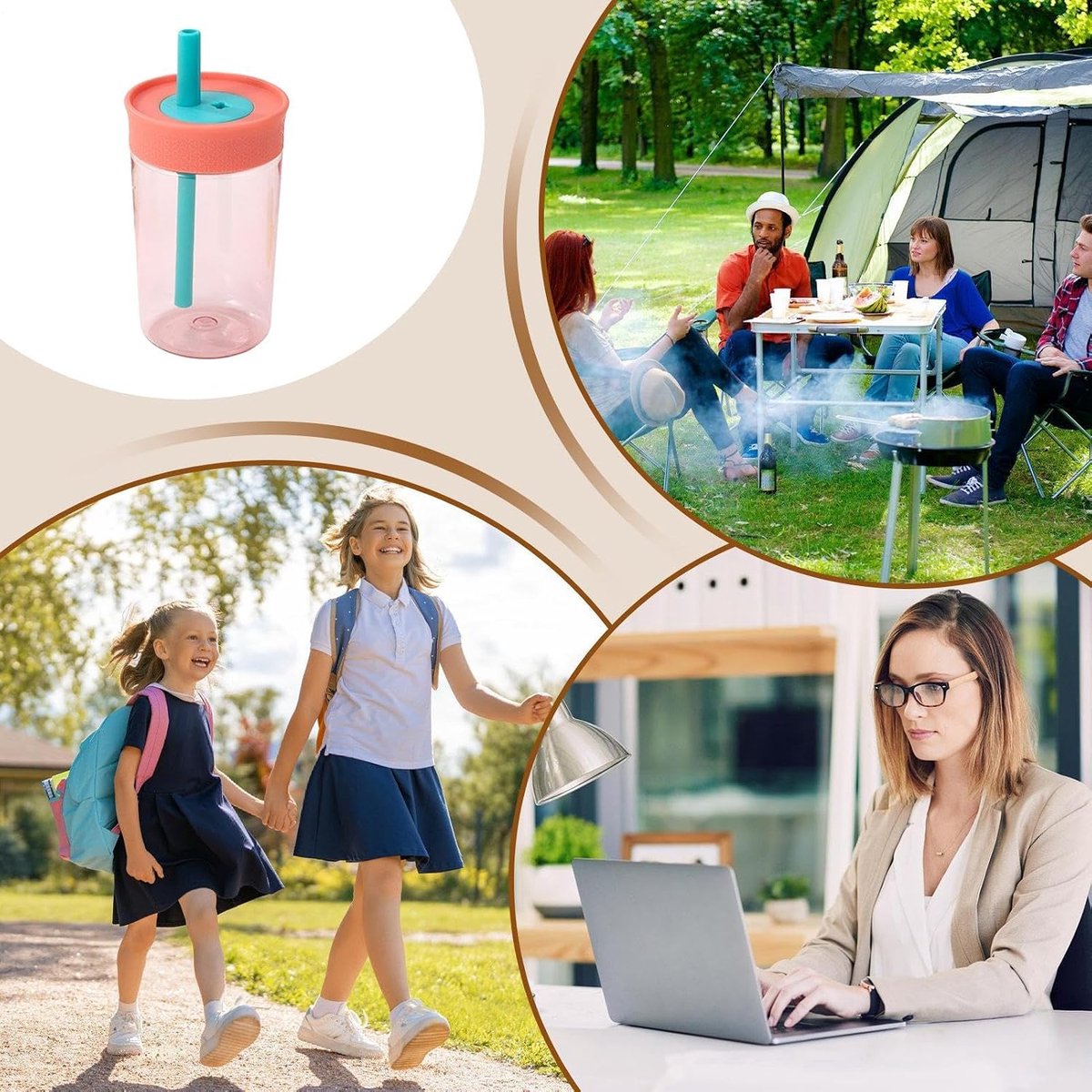 Tuitbekers Voor Peuters - Drinkbekers Kinderen - Hydratatie Onderweg - Vaatwasserbestendig - 8.8 cm breed - Roze