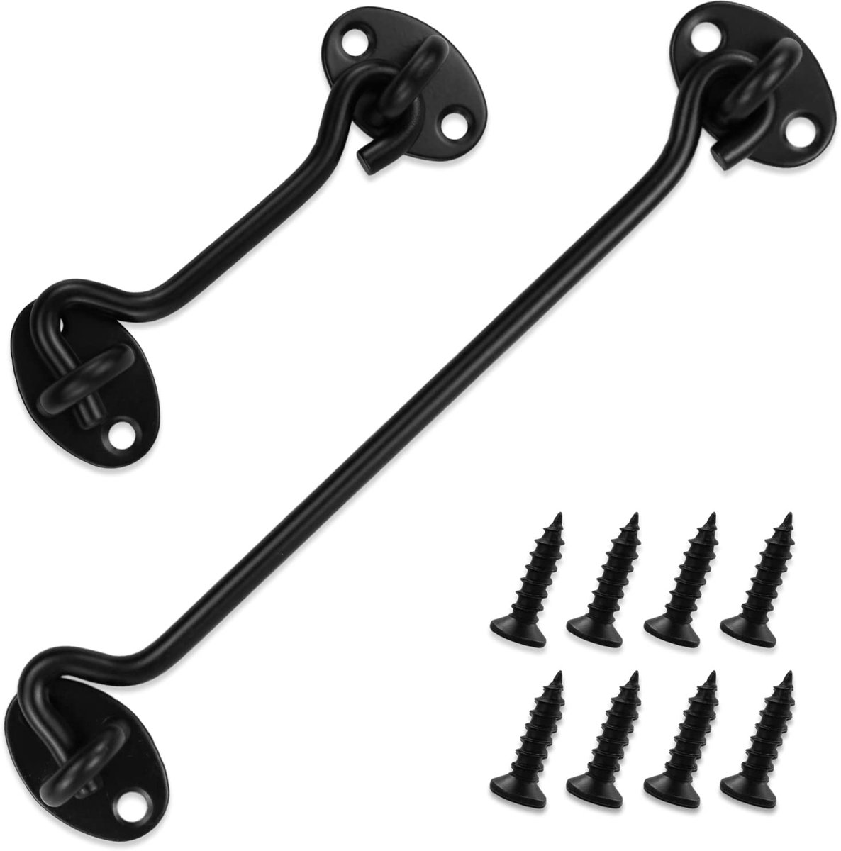 Grendeling schuur deurvergrendeling, zwaar belastbare, solide dikke roestvrijstalen poortvergrendeling, cabine Easy Lock haken en oogvergrendeling (100 mm / 4 ''+200 mm/8 ''